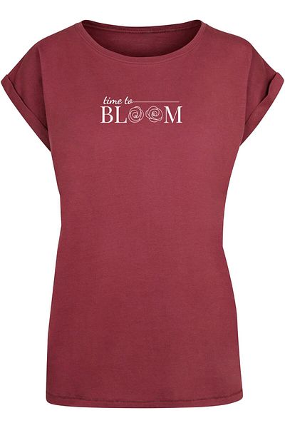 Merchcode Damen Ladies Time To Bloom - Extended Shoulder Tee