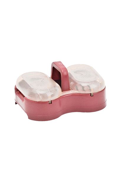 Happy family Plastic divided soap dish with clear lid