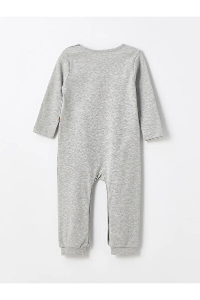 LC Waikiki LCW baby Ekru Bisiklet Yaka Baskılı Erkek Bebek Tulum 2'li