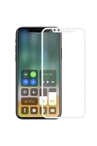 REDz Accessories Folie de sticlă securizată compatibilă cu iPhone X, alb 3D, ...