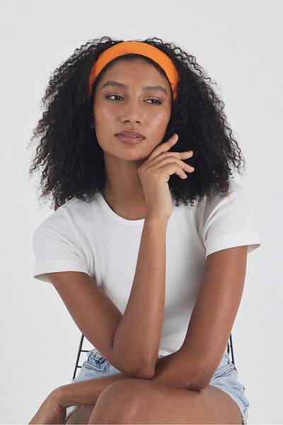 Butikgiz Women's Cotton Combed Non-Slip Flexible Extra Thin Reflects Style Sports Sweat Hair Band