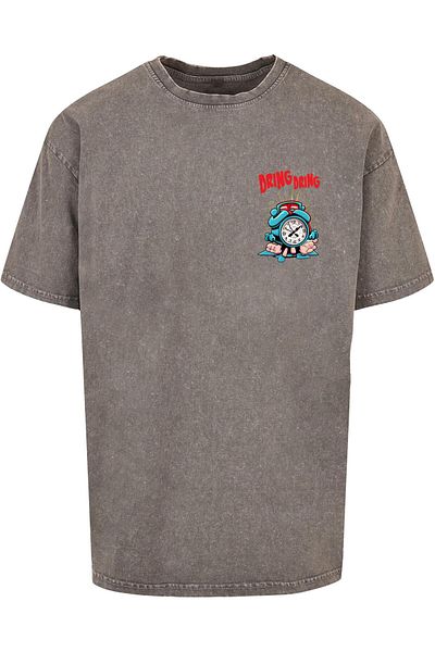 Merchcode Herren ALARM CLOCK Comic Acid Washed Oversized T-Shirt