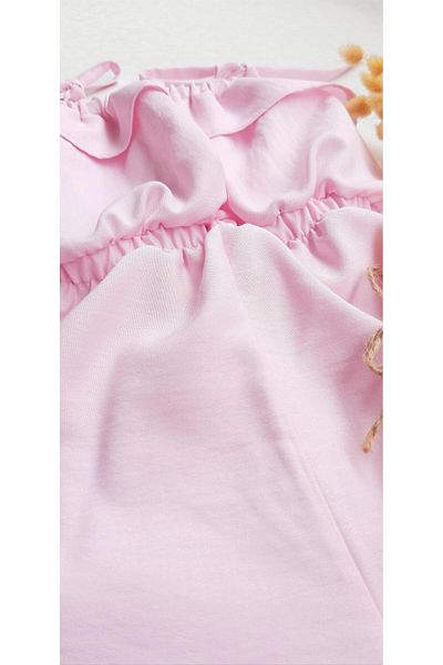 ikokokids Pomegranate Flower Baby Girl Linen Rope Strap Jumpsuit