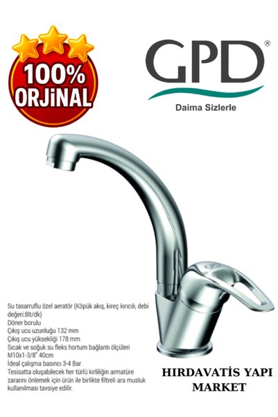 GPD Mtl120 -Adrio Series-Single Body Sink Faucet-Gpd