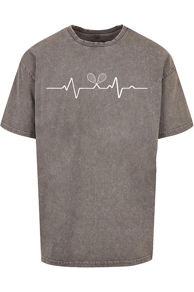 Merchcode Herren Tennis Beats Acid Washed Oversized Tee