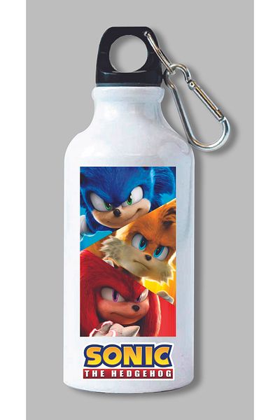 DKDZ SHOP Sonic Printed Water Bottle with Hook 600ml. - 030