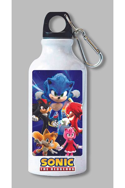 DKDZ SHOP Sonic Printed Water Bottle with Hook 600ml. - 033