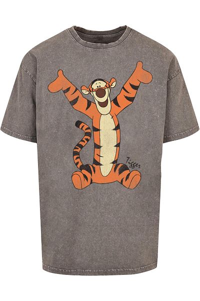 ABSOLUTE CULT Herren Winnie The Pooh - Tigger Classic Acid Washed Oversize Tee