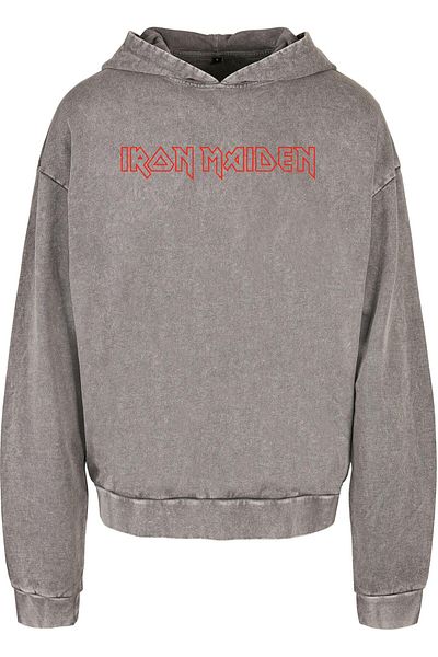 Merchcode Herren Iron Maiden - Classic Logo Acid Washed Oversized Hoody