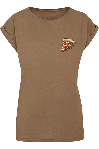 Merchcode Damen Ladies Pizza Comic Extended Shoulder Tee