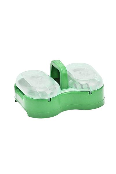 Happy family Plastic divided soap dish with clear lid