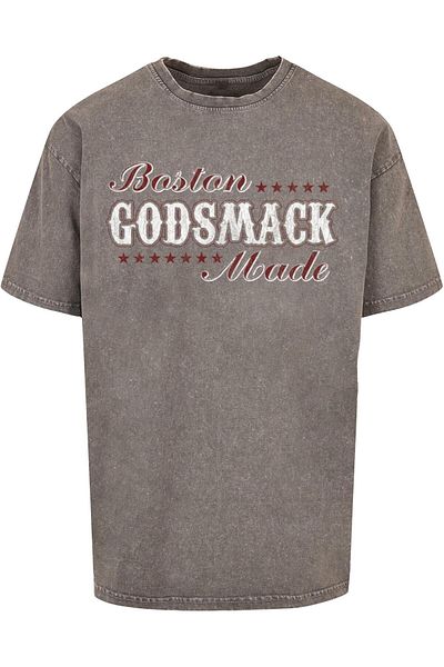 Merchcode Herren Godsmack - Boston Made Acid Washed Oversized Tee