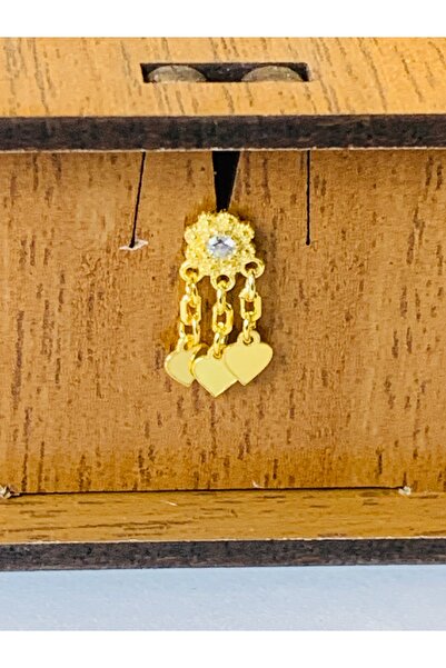 salkersilver Mardin telkari hızma üç sarkmalı kalp motifli beyaz taşlı delikl...