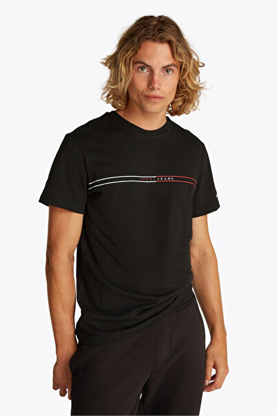Tommy Hilfiger Erkek Tjm Grafik Yazı T-Shirt - Siyah