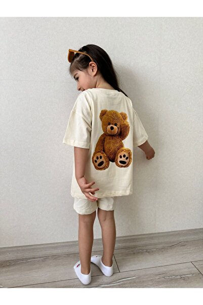 OEM طقم شورت مطبوع عليه دمية دب للجنسين