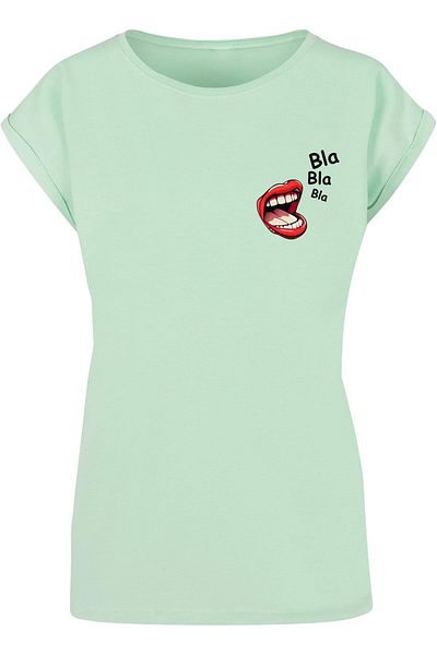 Merchcode Damen Ladies Bla Bla Bla Comic Extended Shoulder Tee