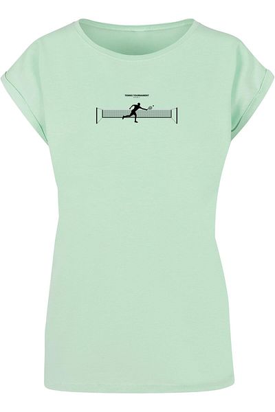 Merchcode Damen Ladies Tennis Round 1 Extended Shoulder Tee