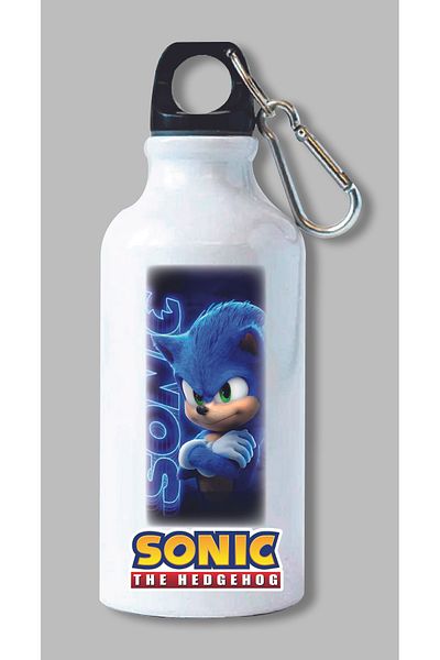 DKDZ SHOP Sonic Printed Water Bottle with Hook 600ml. - 026