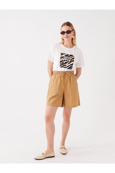 LC Waikiki Comfortable Fit Women's Shorts with Elastic Waist