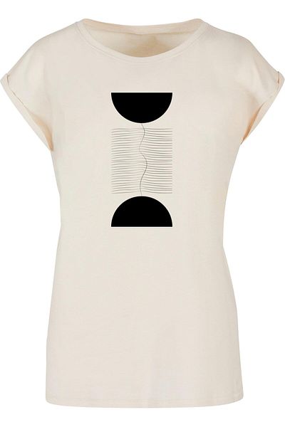 Merchcode Ladies Abstract Lines Extended Shoulder Tee