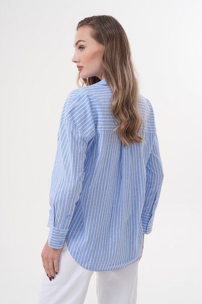 Catto Peak Women's Striped 100% Cotton Regular Shirt