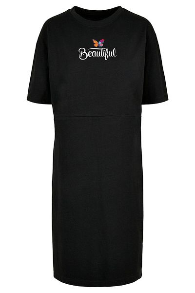Merchcode Damen Ladies Frida Kahlo - Beautiful Butterfly Organic Oversized Slit Tee Dress