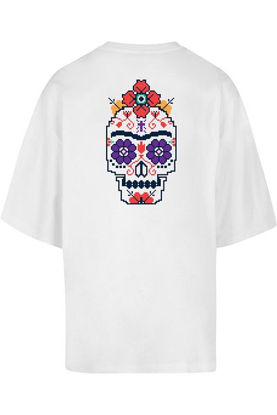 Merchcode Herren Frida Kahlo - Pixels Viva La Vida Huge Tee