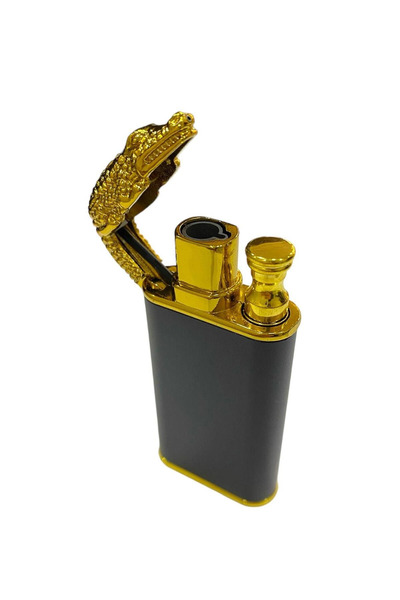 Go İthalat Timsah Başlı Klasik Çakmak – Izgaralı Yanma, Aç Kapa Kapaklı Klasik Çakmak