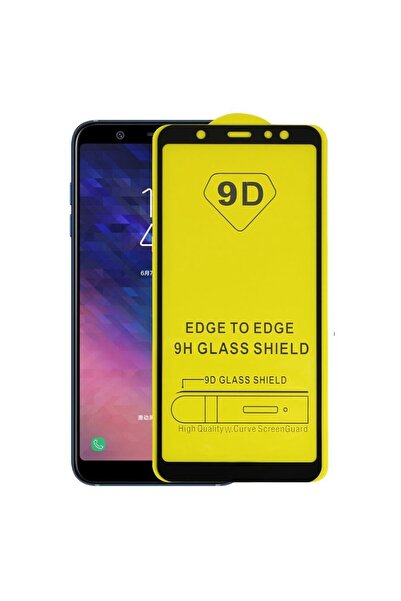 REDz Accessories Folie de sticlă 9D, compatibilă cu Samsung A6 2018, neagră, ...