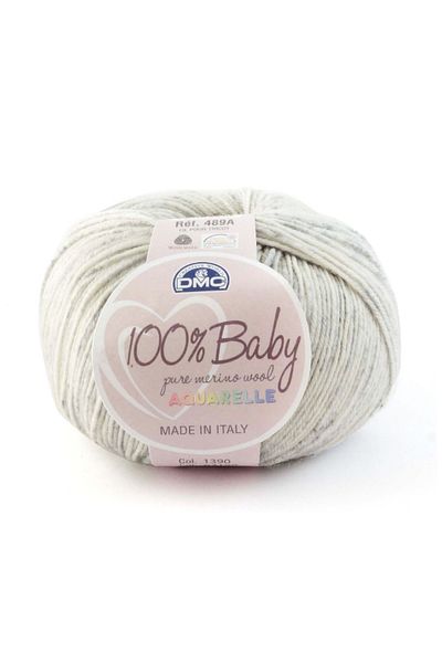 Dmc Wool yarn for knitting and crocheting 100% Baby Aquarelle Pure Merino Wool, 50g/225m, 1390