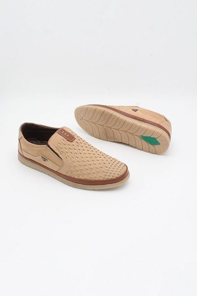 ENDİCAN 825 1310-2 Men's Genuine Leather Shoes Beige Nubuck