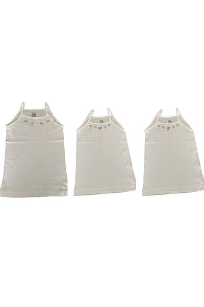 Tutku Tricou pentru fete Pachet 3 – 94% bumbac 6% elastan – Mărimea 3 (5-6 ani) – Culoare albă