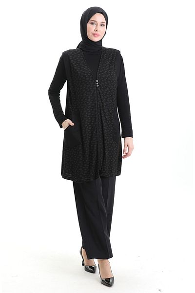 sefamerve سترة جاكار بأزرار 994727d-01 أسود