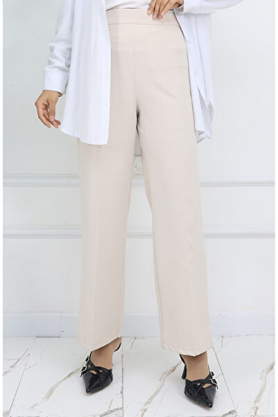 sefamerve Wide leg pants 4001-05 beige
