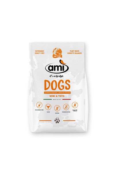 Ami Dry food for small dogs, with vegetable proteins, AMI Vegan Mini Dogs, 3 Kg Bag