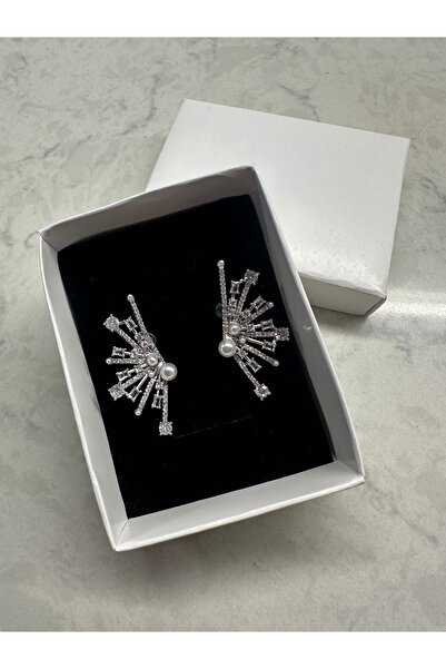 Shop west İncili Gümüş Taşlı Küpe