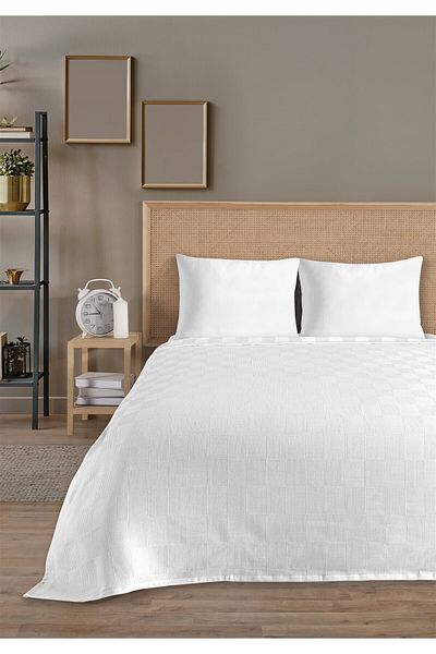 Evim 100% Cotton Single White Hotel Pique Set 160 X 230 cm