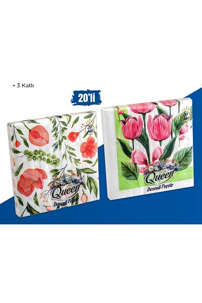 QUEEN Patterned Napkin 20X2 Pieces