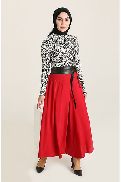 sefamerve Şile cloth pants skirt 0500-07 red