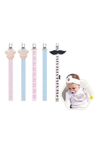 KdrElektronik Easy Access and Activity Suitable for Baby Safety with Patterned Pacifier Holder