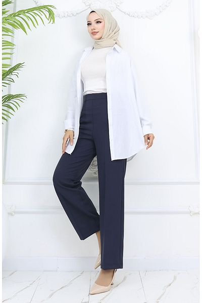 sefamerve Wide Leg Trousers 4001-04 Milky Brown