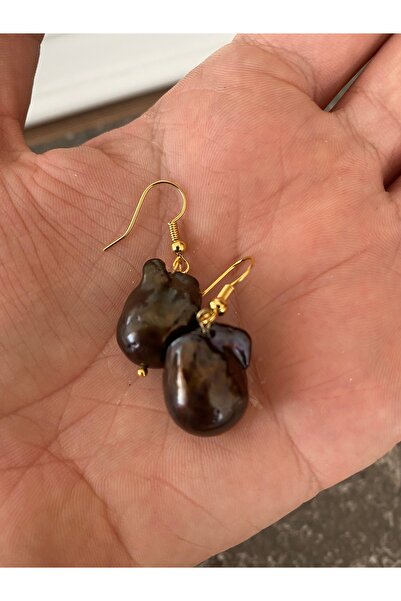 Gafy Design Hakiki Siyah Barok İnci Küpe