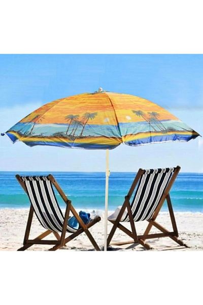 Mu Art Umbrelă de plajă pliabilă, portabilă și durabilă