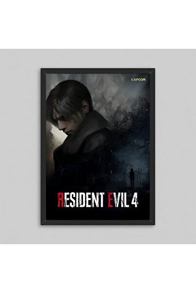Orendart Resident Evil 4 Game Leon Kennedy Çerçeveli oyun poster tablosu