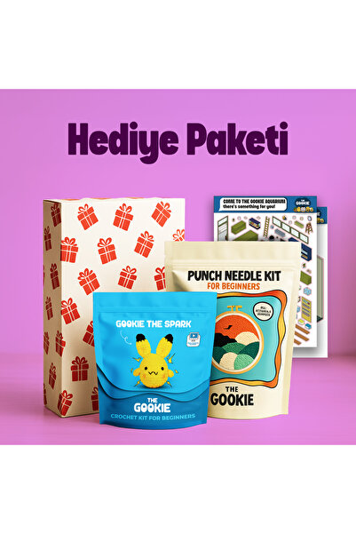 The Gookie Hediye Kutusu | Punch Nakış Kiti Tığ İşi Örgü Seti İzometrik Sticker
