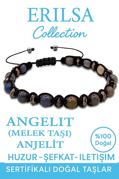 Erilsa Certified Real Terahertz Angelite Stone Bracelet – Spiritual Balance and Communication Clarity