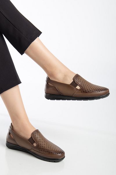 Waresta Daily Summer Orthopedic Low Sole Women's Shoes Large Size Daily Leather Mother Shoes Wrs405