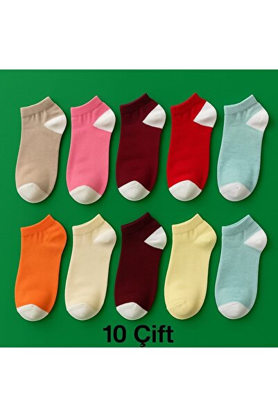 Butik Flanör Çok Renkli 10’lu Patik Çorap