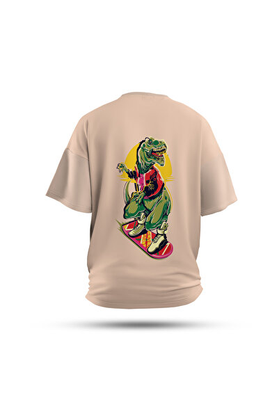 Zestia تي شيرت للجنسين، طباعة خلفية على شكل ديناصور حيوانات، عادي، 100% قطن، ...