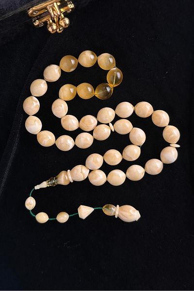 dergah tesbih Premium Russian Kaliningrad Drop Amber Master Workmanship Rosary (Amber)